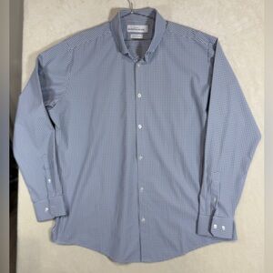 Mizzen+Main XxL Standard Fit Stretch Cotton Navy Checkered Casual Shirt